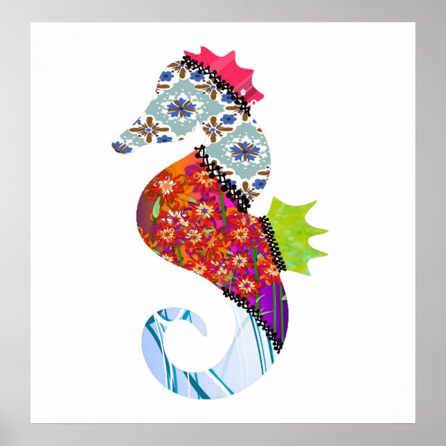 Poster Patchwork Pet Seehorse Imprimer (Devant)