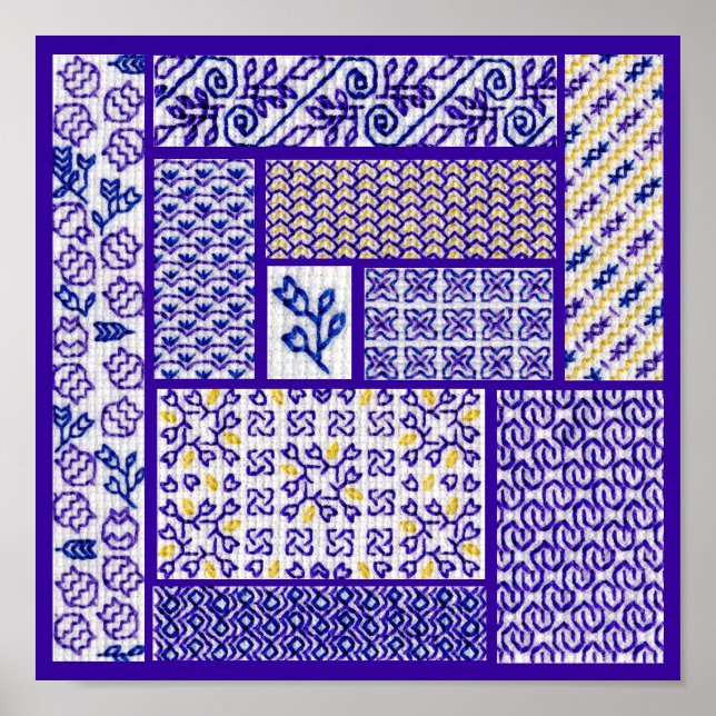 Poster Patchwork Purple (Devant)