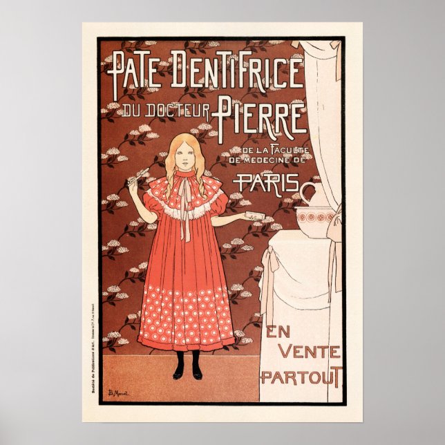 Poster PATE DENTIFRICE Français Paris dentifrice Brosse à (Devant)