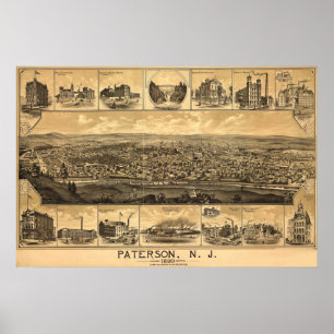 Poster Paterson New Jersey Railroad Sites naturels