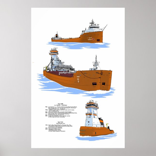 Poster Pathfinder de péniche des Grands Lacs (Devant)