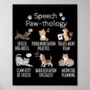 Poster Pathologie de la parole chats drôles jeux de mots 