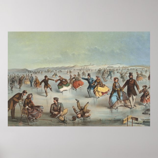 Poster Patinage à Central Park, New York (Devant)