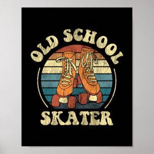 Poster Patinage à roulettes Patinage scolaire Vieux 1970S