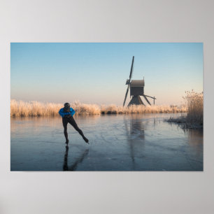 Poster Patinage de glace après le moulin à vent et