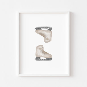 Poster Patinage de hockey sur glace neutre