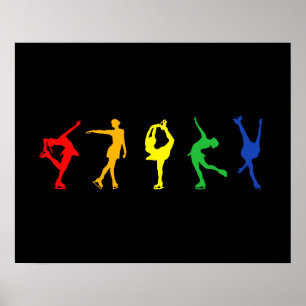 Poster Patinage en arc-en-ciel
