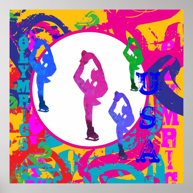 POSTER PATINAGE OLYMPIQUE  (Devant)
