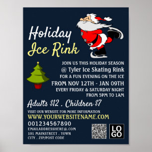 Poster Patinage Père Noël, Patinoire de vacances, Événeme