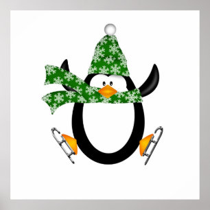 Poster Patinage sur glace pingouin avec sac Casquette et