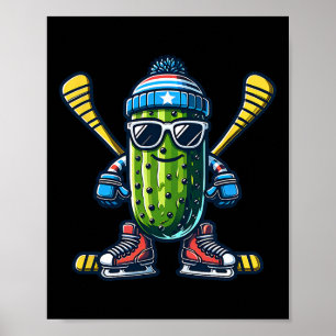 Poster Patineur de cornichon cool de hockey sur glace de
