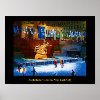 Poster patinoire, Rockefeller Center, New York