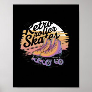 Poster Patins à roulettes Rétro - Autocollant Vibes 80s7