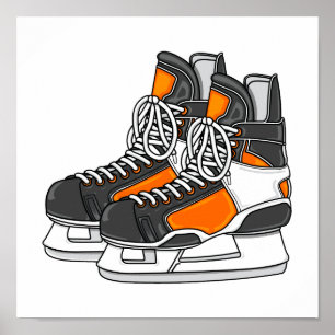 Poster Patins oranges d'hockey