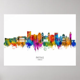 Poster Patras Grèce Skyline