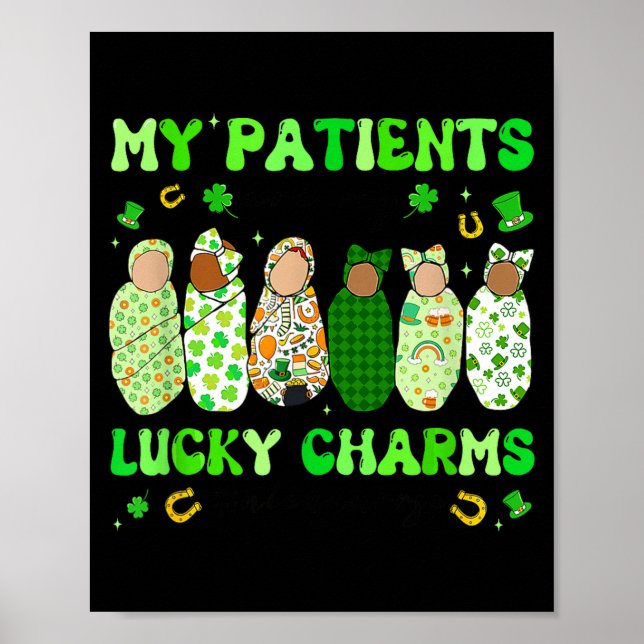 Poster Patrick's Day Nurse My Patients Are My Lucky Nicu  (Devant)