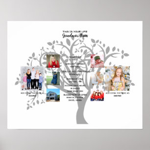 Poster Patrimoine Grand-mère PHOTO COLLAGE Vie Histoire K