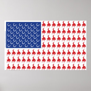 Poster Patriotic Horse and Rider