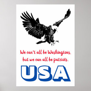Poster Patriotique Bald Eagle Motivational USA Pop Art