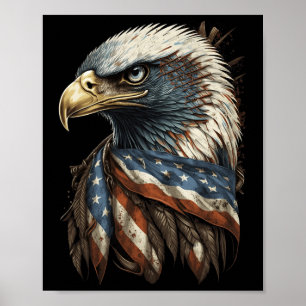 Poster Patriotique Byld Eagle 4 juillet Hommes Américains