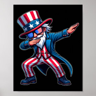 Poster Patriotique Dabbing Oncle Sam Usa 4 juillet Mens B