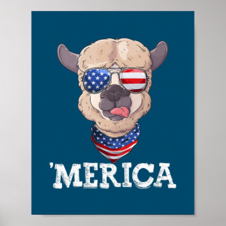 Poster Patriotique Merica USA Drapeau Alpaca Sunglusses 4