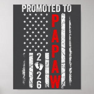 Poster Patriotique Promu Papa 2026 Première Fois Nouveau