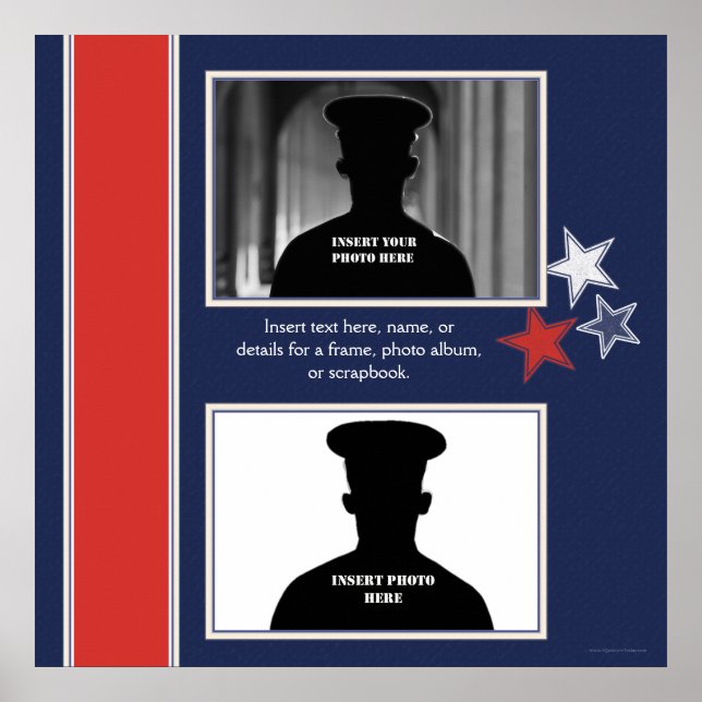Poster Patriotique Stars Thème Photo Collage (Devant)