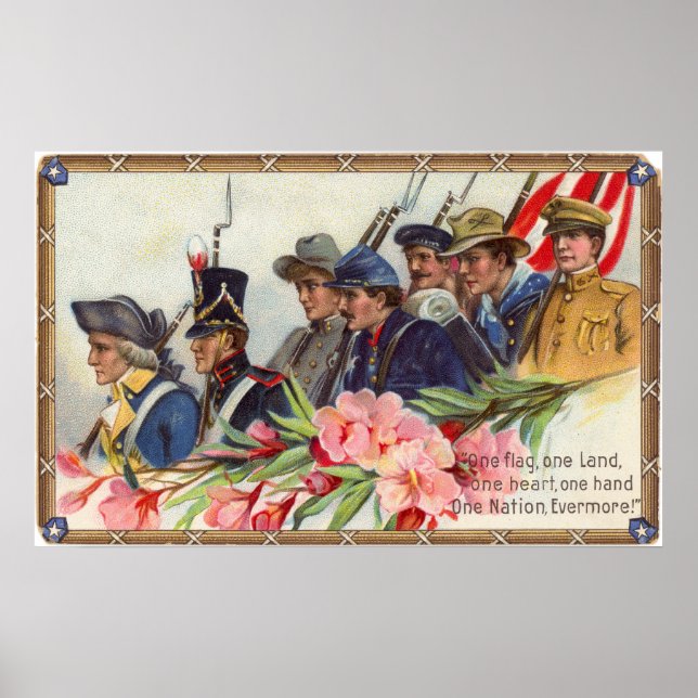 Poster patriotique Vintage d'une nation (Devant)