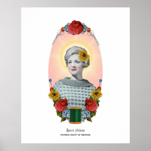 Poster Patron de couture Saint Vintage Art original Impri
