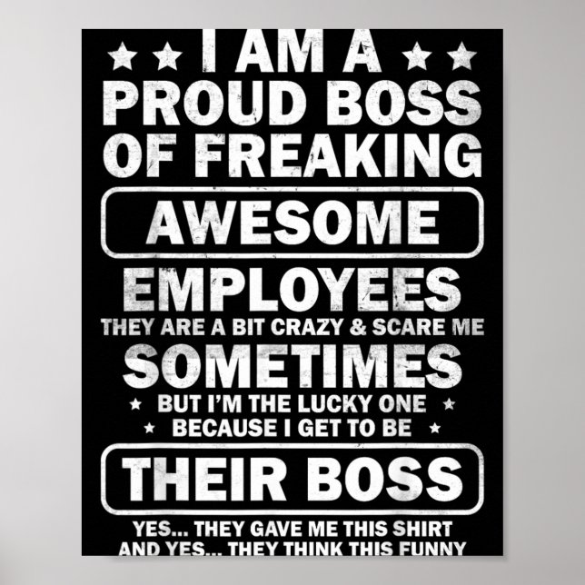 Poster Patron drôle et fier de ses employés Bureau Apprec (Devant)