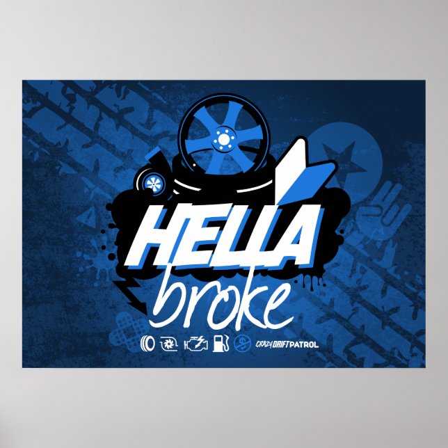 Poster Patrouille de dérive folle - Hella Broke (bleu) (Devant)