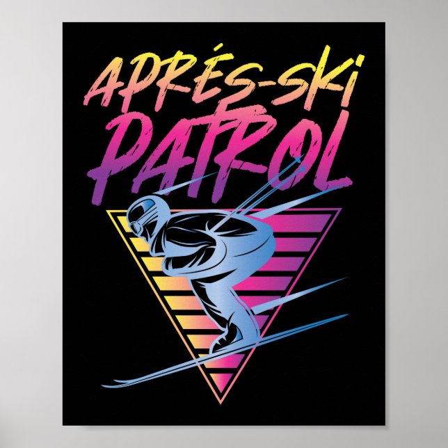 Poster Patrouille de ski d'Apres des neiges Vintages 80s (Devant)