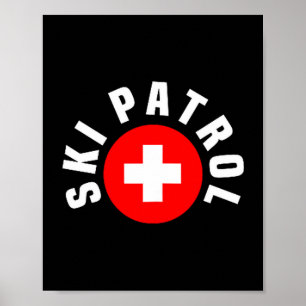 Poster Patrouille de ski tenue de poche pente d'urgence s