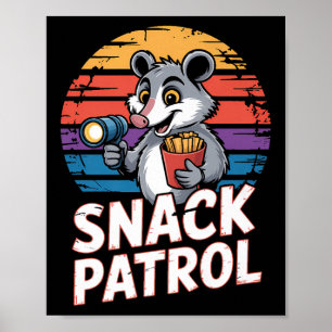 Poster Patrouille De Snacks Possum Avec Lampe De poche Et