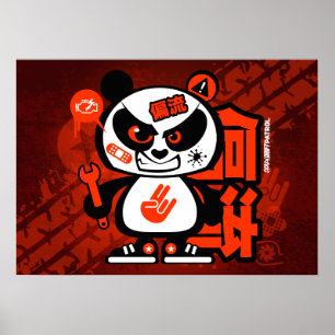 Poster Patrouille folle de dérive - panda agressif