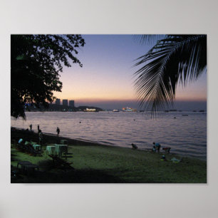 Poster Pattaya Beach Sunset ... Chonburi, Thaïlande