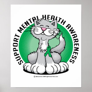 Poster Pattes pour le chat de santé mentale