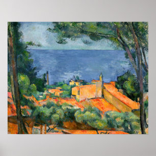 Poster Paul Cezanne - Estaque aux toits rouges