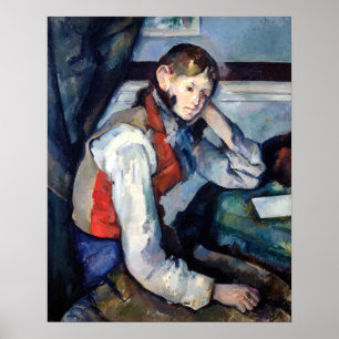 Poster Paul Cezanne - Garçon au gilet rouge