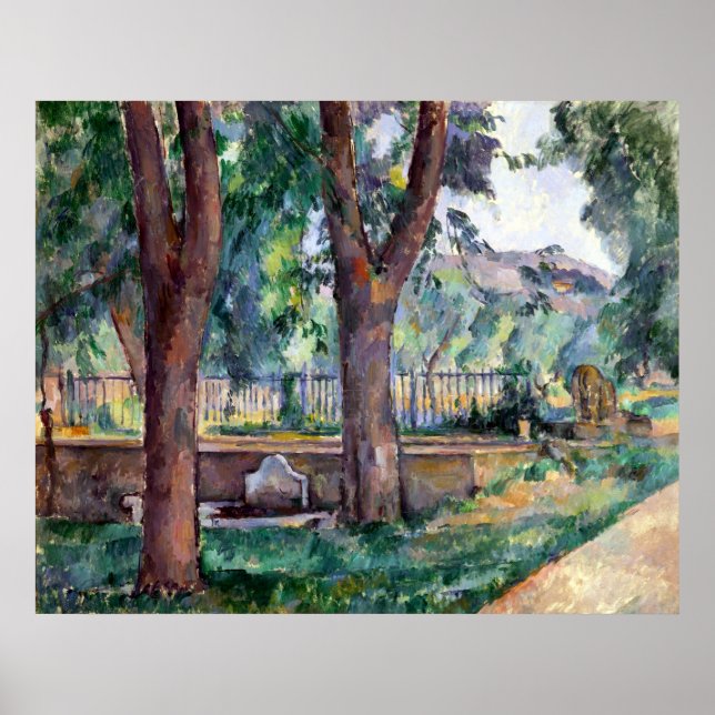 Poster Paul Cezanne La piscine au Jas de Bouffan (Devant)