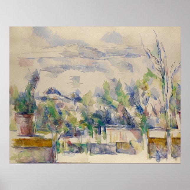 Poster Paul Cezanne - La Terrasse au Jardin (Devant)