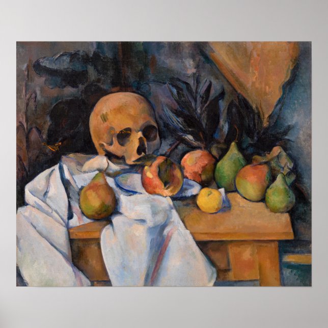 Poster Paul Cezanne - La vie morte avec le crâne (Devant)