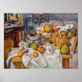 Poster Paul Cezanne - La vie morte avec panier