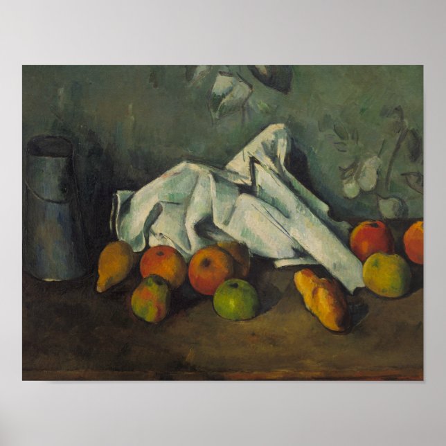 Poster Paul Cezanne - Lait canne et pommes (Devant)