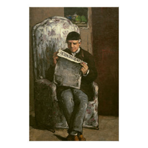 Poster Paul Cezanne   le père de l'artiste, lisant le "v�