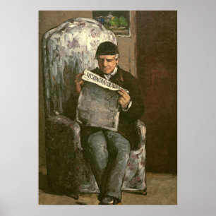 Poster Paul Cezanne le père de l'artiste, lisant le "v�