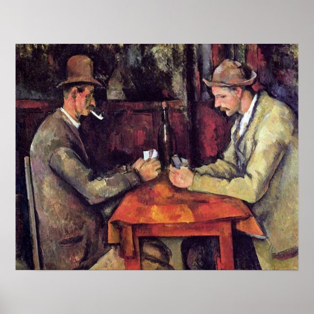 Poster Paul Cezanne - Les Joueurs De Cartes Peinture D'Ar (Devant)