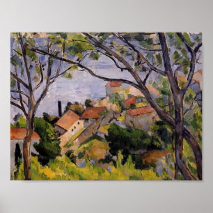 Poster Paul Cezanne-L'Estaque. Vue à travers les arbres