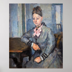Poster Paul Cezanne - Madame Cezanne Leaning sur une tabl